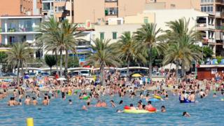 British holiday-makers in Spain