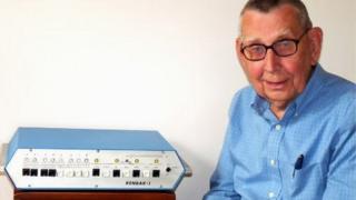 John Blankenbaker with one of his prototype Kenbak-1 computers
