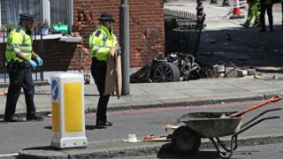 Car which crashed into a basement flat