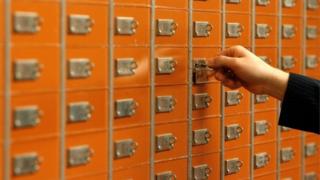 Bank vault safety deposit boxes