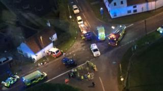Accident scene from the air