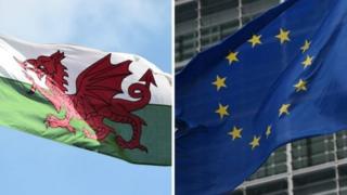 baner cymru a'r ue