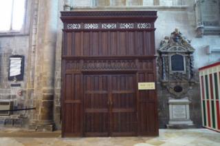 Wooden cathedral lobby
