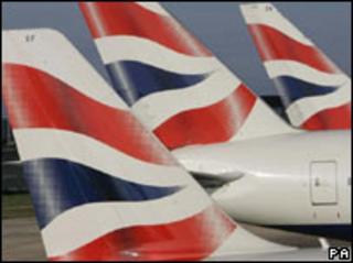 British Airways aeroplanes' tailfins