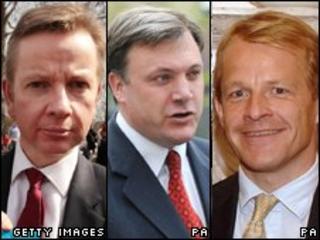 Michael Gove, Ed Balls and David Laws