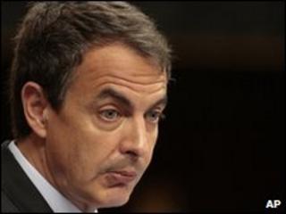 Spanish Prime Minister Jose Luis Rodriguez Zapatero addressing parliament, 12 May 2010