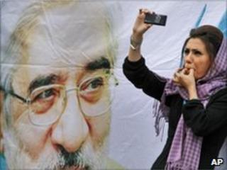 Mousavi supporter at a rally in Tehran, June 2009