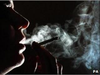 A woman smoking