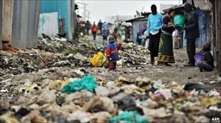 Street in Nairobi's Mukuru-kwa-Njenga slum