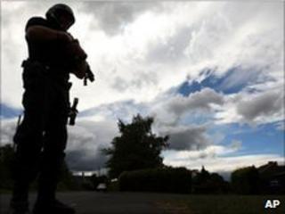 Armed police officer, Rothbury