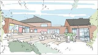 Artist's impression of plan for new school to replace Les Beaucamps