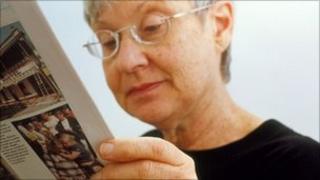 Woman reading paper