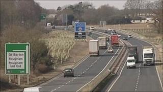 A14 in Suffolk