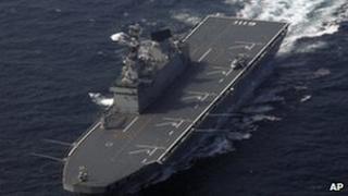 A South Korean landing ship on exercise in the Yellow Sea, 5 August