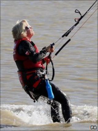 Sir Richard Branson during 2010 record attempt