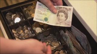 Money in till