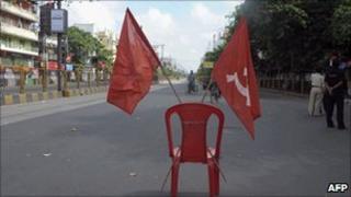 A deserted street in Kolkata on 7 September 2010