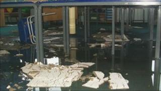 Flood damage at the school