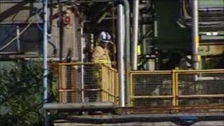 Fireman at Linamar car parts factory in Swansea
