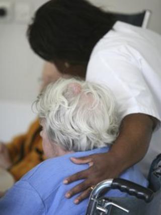 Nurse caring for patient