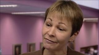 Caroline Lucas speaks to the West Midlands Politics Show at the Green Party conference in Birmingham