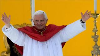 Pope Benedict XVI celebrating mass