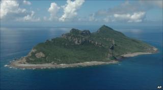One of the disputed islands, in an image released by the Japanese Maritime Self-Defence Force on 15 September 2010