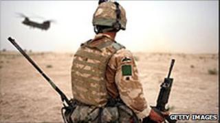 A soldier in Afghanistan