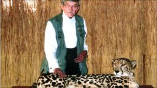 Dr Stamp pictured with a cheetah in Kenya