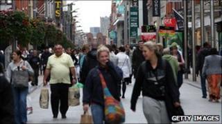 Shoppers in Dublin