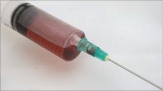 Blood in syringe