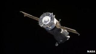A Soyuz space capsule leaving the International Space Station (image from 2001)