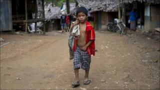 A Karen refugee boy in a camp on the Thai/Burma border