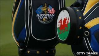 The Welsh dragon, on a European team golf bag at the Celtic Manor course