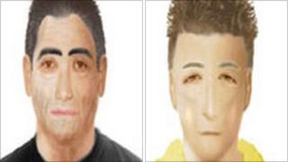 E-fit image of the suspected driver (left) and the suspected attacker (right)