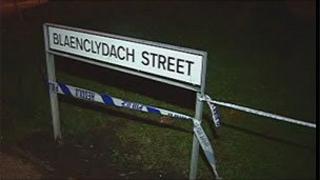 Land at Blaenclydach Street, Grangetown cordoned off by police