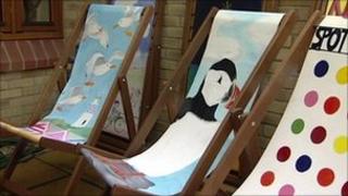 Painted deckchairs