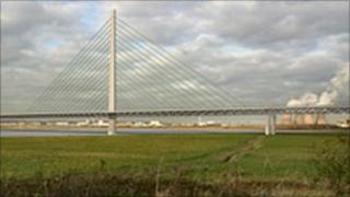 Computer-generated image of new bridge crossing