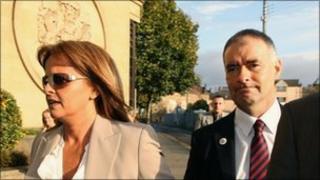 Gail and Tommy Sheridan arriving at the High Court in Glasgow