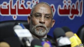 Leader of Egypt's Muslim Brotherhood, Mohammed Badie, press conference (9 Oct 2010)
