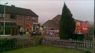 Engineers working at the scene