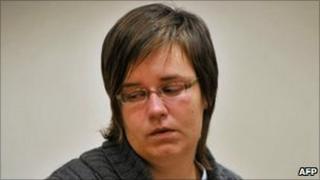 Els Clottemans reacts as as she hears the verdict of the jury