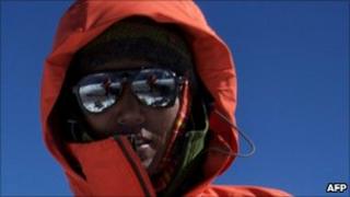 Chhewang Nima Sherpa on the summit of Mount Ama Dablam. Picture courtesy of Sherpa Shangri-la Treks and Expedition.