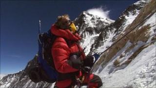 Climber in the BBC series Everest ER (file photo, Indus Films)