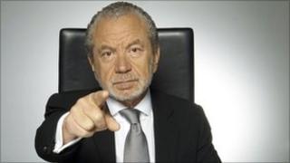 Lord Sugar in "You're fired" mode