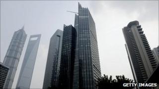 Financial district in Shanghai