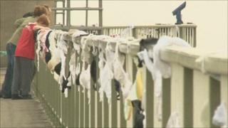 Bras across the Humber Bridge