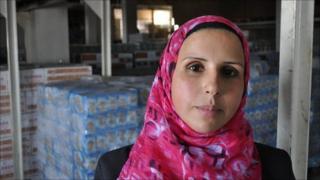 Manal Hassan, manager of the Al Awda biscuit factory in central Gaza