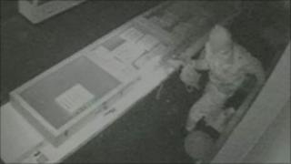 Shop's CCTV of burglar