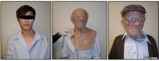 Before and after images of the man in disguise